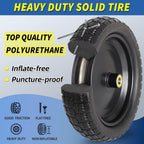 13" Flat-free Solid Tire and Wheel, with 5/8" Axle Bore Hole, 2.2" Offset Hub, Replacement 4.00-6 Wheelbarrow tire, Compatible with Garden Wagon Trolley Dolly, 2 Pack