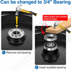 4.00-6 Flat Free Wheelbarrow Tires and Wheels, 13 Inch Wheelbarrow Tires with 5/8" or 3/4" Bearings, 1.75'' Centered Hub Hand Truck Solid Wheels Replacement for Hand Trucks, Dolly Trolleies