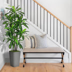 Artificial Dracaena Tree 6FT - Faux Tree with Gray Tall Planter - Fake Tropical Yucca Floor Plant in Pot - Artificial Silk Tree for Home Office Living Room Decor Indoor