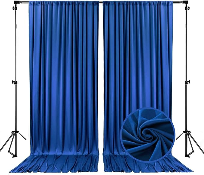 10 x 7 Feet Royal Blue Backdrop Curtain for Partie, Background Curtains for Photoshoot, Birthday, Wedding, Halloween, Thanksgiving, Christmas, New Year Party Decorations 5Ft x 7Ft, 2 Panels