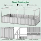 S AFSTAR Galvanized Raised Garden Bed with Greenhouse, 69” x 36” x 28” Bottomless Flower Bed w/Large Roll-up Window, 8PCS T Tags & Gloves, Outdoor Rectangular Planter Box Kit for Herb Vegetable Fruit
