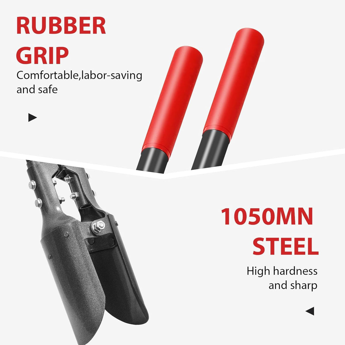 Post Hole Digger Heavy Duty Manual Hole Digger with Scale Mark for Digging,58 inches