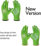 COOLJOB Small Toddler Gardening Gloves for Little Boys Girls Ages 2-4, Breathable Kids Work Gloves with Grippy Animal Paw Dots for Children Yard Landscape, Green Frog, 1 Pair
