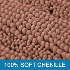 H.VERSAILTEX Bathroom Rugs Bath Rugs for Bathroom Non Slip Bath Mats Extra Thick Chenille Striped Rug 17" x 24" Absorbent Soft Shaggy Washable Dry Fast Bath Mats - Muted Clay