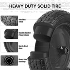 TICONN 4.80/4.00-8 Tire, 16" Flat Free Wheelbarrow Tire and Wheel, Solid Replacement Tires, 5/8" 3/4" Bearings, Universal Fit 4.80/4.00-8, 3.50/3.00-8, 4.00-6 (16" Black, 4PK)