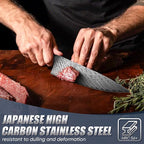 Huusk 8" Chef Knife, Stainless Japanese Kitchen Knife with Ergonomic Resin Handle & Sheath, Sharp Kitchen Knives Full Tang, Japanese High Carbon Steel Cooking Knifes, Father's Day Gifts for Dad