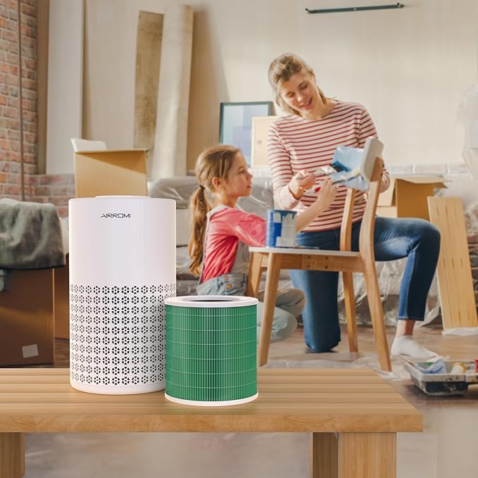 AIRROMI A2001 HEPA Air Purifier Replacement, 3-In-1 Original Filter, Removes 99.97% of 0.3 Micron Particles, Green Activated Carbon Filter - Toxin Absorber Specialty-1 Pack