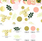 300PC Pink and Sage Green Sweet 16 Party Decorations for Girls 16th Birthday Confetti Sweet 16 Table Decorations Dots Eucalyptus Scatters for Sixteen Birthday Party Decor Supplies