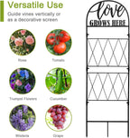hogardeck 45 * 35 inch Metal Garden Trellis for Climbing Plants Flowers Outdoor,Heavy Duty,Black Coating Rustproof Trellis for Rose, Vegetable, Flowers, Perfect for Training Climbing Plants (1Pcs)