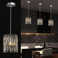 Modern K9 Crystal Pendant Lights Kitchen Island, Chrome Chandeliers for Dining Room Light Fixtures Over Table,Hanging Lighting for Kitchen Island Entryway Bathroom BedHead Chandelier