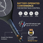 Bug Zapper Racket - Electric Fly Swatter & Mosquito Zapper for Indoor/Outdoor Insect Control - Battery-Operated Tennis Racket Zap - Lightweight & Portable High Voltage Bug Zapper - Black Mamba
