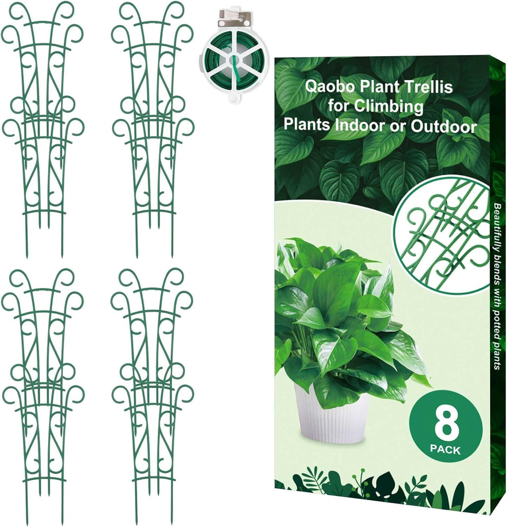 Indoor Plant Trellis for Climbing Plants, 8 Pack Garden Trellis for Potted Plants Stackable Plant Trellis Plant Stakes for Indoor Plants Accessories Flower Plant Support