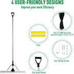Floating Lake Rake, 36" Head Aluminum Landscape Rake with 103" Adjustable Handle, 20FT Rope & Float, Weed & Algae Removal of Leaves, Floating Scum