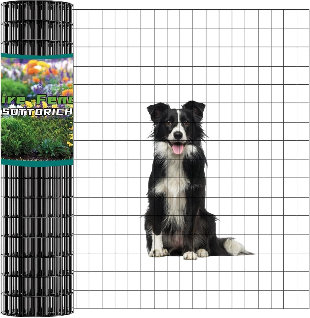 Wire Fence 36in x 50ft, 2 x 3 Inch 16GA, Garden Fence Garden Border Fencing Roll Vinyl Coating Metal Wire Mesh Hardware Cloth for Yard Vegetable Plant Protection Poultry Netting