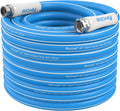Fevone 75 ft x 5/8" Heavy Duty Garden Hose, Drinking Water Safe, Flexible & Kink-Free Hybrid Polymer Water Hose, Lightweight Outdoor Hose with 3/4" Solid Aluminum Fittings