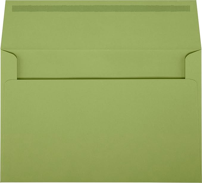 LUXPaper A9 Invitation Envelopes | Peel & Press | 5 3/4" x 8 3/4" | Avocado Green | 80lb. Text | 50 Qty