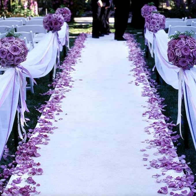 CODE FLORIST 1100 PCS Purple-White Silk Rose Petals for Valentine's Day,Romantic Night,Wedding,Proposal Anniversary Flower Decorations(Separated,Scented)