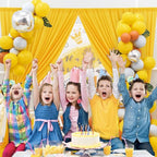 10 x 7 Feet Yellow Backdrop Curtain for Partie, Background Curtains for Photoshoot, Birthday, Wedding, Halloween, Thanksgiving, Christmas Day, New Year Party Decorations 5Ft x 7Ft, 2 Panels