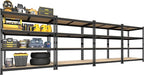 PrimeZone 40" W x 20" D x 59" H Heavy Duty Storage Shelves, 4 Tier Adjustable Garage Shelving Unit, Metal Organizer Shelf Utility Rack for Warehouse Pantry Closet Kitchen, Black, 4 Pack