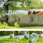 FANHAO Fireman Style Garden Hose Nozzle, Heavy Duty High Pressure Adjustable Sprayer, Leak-Proof Metal Fire Hose Sprayer Nozzle for for Car Washing, Patio Cleaning, Lawn & Pet Showering