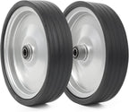 AR-PRO (2-Pack) 10"x2.2" Flat Free Solid Rubber Replacement Tires – 10 Inch Solid Wheels for Hand Trucks, Dollies, Utility Carts, and Wheelbarrows with 2.2" Offset and 5/8" Axle Hole