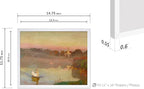 Poster Master Vintage Pond in Radziejowice Poster - Retro Swan Print - Lake Art - Landscape Art - Farmhouse Art - Animal Lover Art - Aesthetic Living Room or Office Decor, 11x14 White Framed