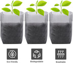 GREANER 100PCS Seedling Nursery Bags, 7.8x13.7 inches Biodegradable Non-Woven Fabric Plant Grow Bags, Seeding Starter Container Pouch for Vegetables, Flowers, Fruits, Trees, Indoors and Outdoors Use