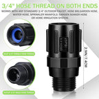 Tondiamo 3 Pcs 25 Psi Drip Irrigation Pressure Regulator, 3/4" Female Hose Thread x 3/4" Male Hose Thread Pressure Reducer Flow Valve for Garden Drip Irrigation Parts Emitters System
