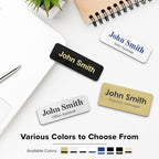 Name Tag, Magnetic Almond Black Name Tags, Personalized Name Tags, 1x3 Inches, Durable Engravable Impact Material, Made in The USA by My Sign Center