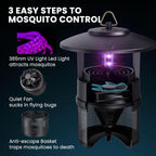 Mosquito Trap Outdoor, Flying Insect Bug Trap with Lighting, Sleep and Timer Functions, Gnat Flies Moths Wasps Beetles Catcher, Indoor Bug Mosquito Zapper Alternative, Black