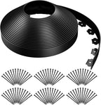 AGTEK Garden Edging 92FT Landscape Edging Kit 2 Inch Height Plastic Garden Border No Dig Lawn Border for Yard Flower Bed with 84 Stakes