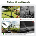 50Ft 1/2" Tubing High-Flow Drip Irrigation System, 360° Adjustable Garden Watering System with 30 Nozzles, Dual-Side Watering Kit for Raised Beds, Greenhouses & Efficient Plant Irrigation