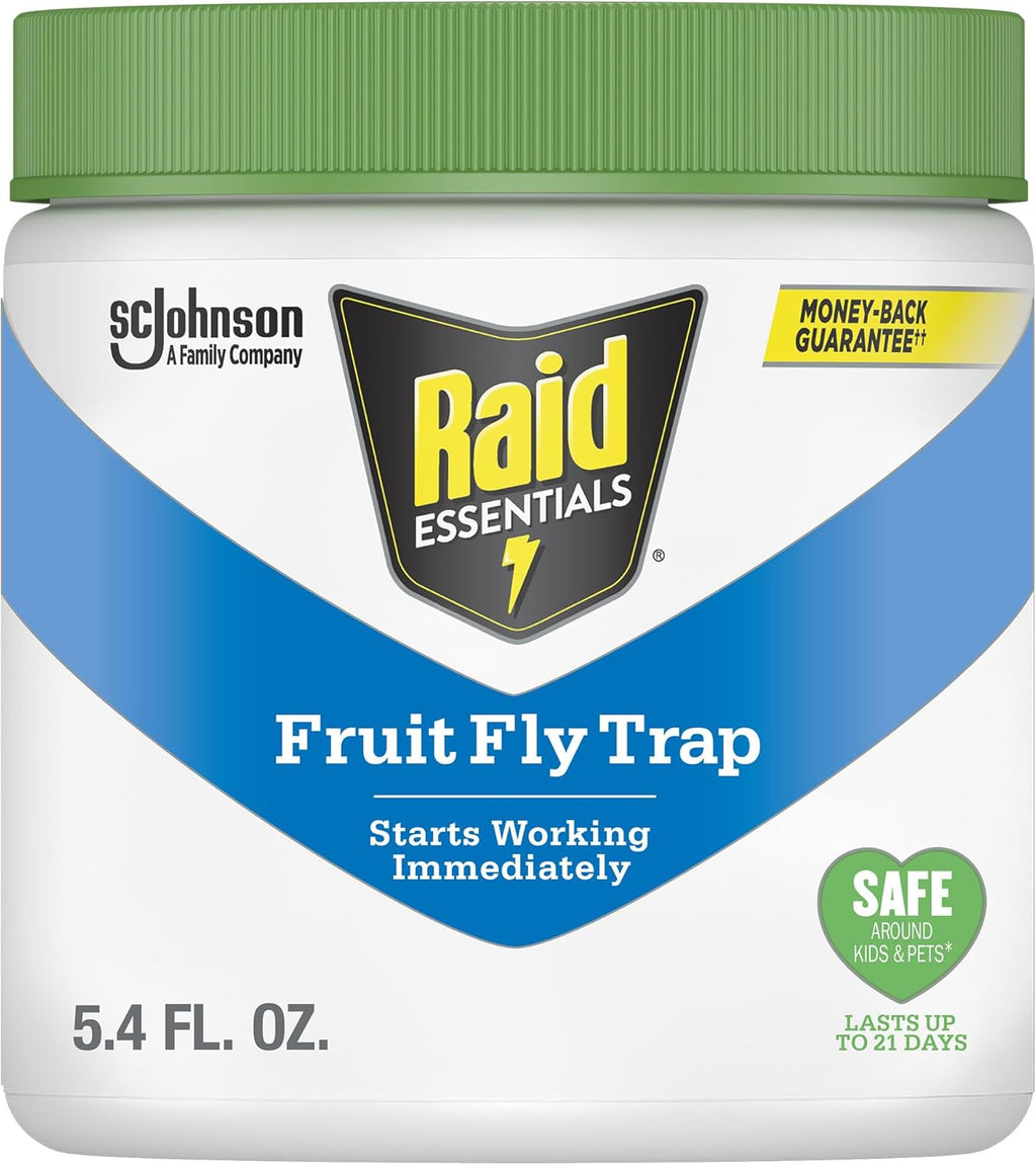 Raid Essentials Fruit Fly Trap for Indoors, Made with Essential Oils, Child and Pet Safe, 5.4 oz