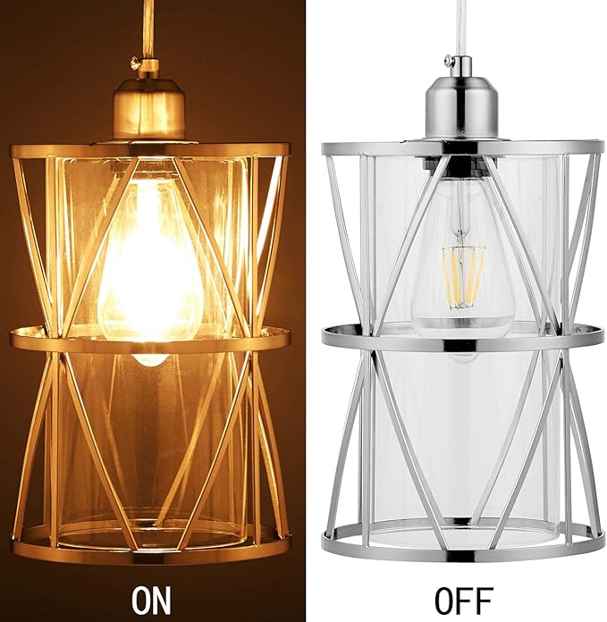 Modern Mini Pendant Light with Clear Glass, Brushed Nickel Transitional Metal Pendant Lighting Fixture for Kitchen Island Sink Dining Room Bar