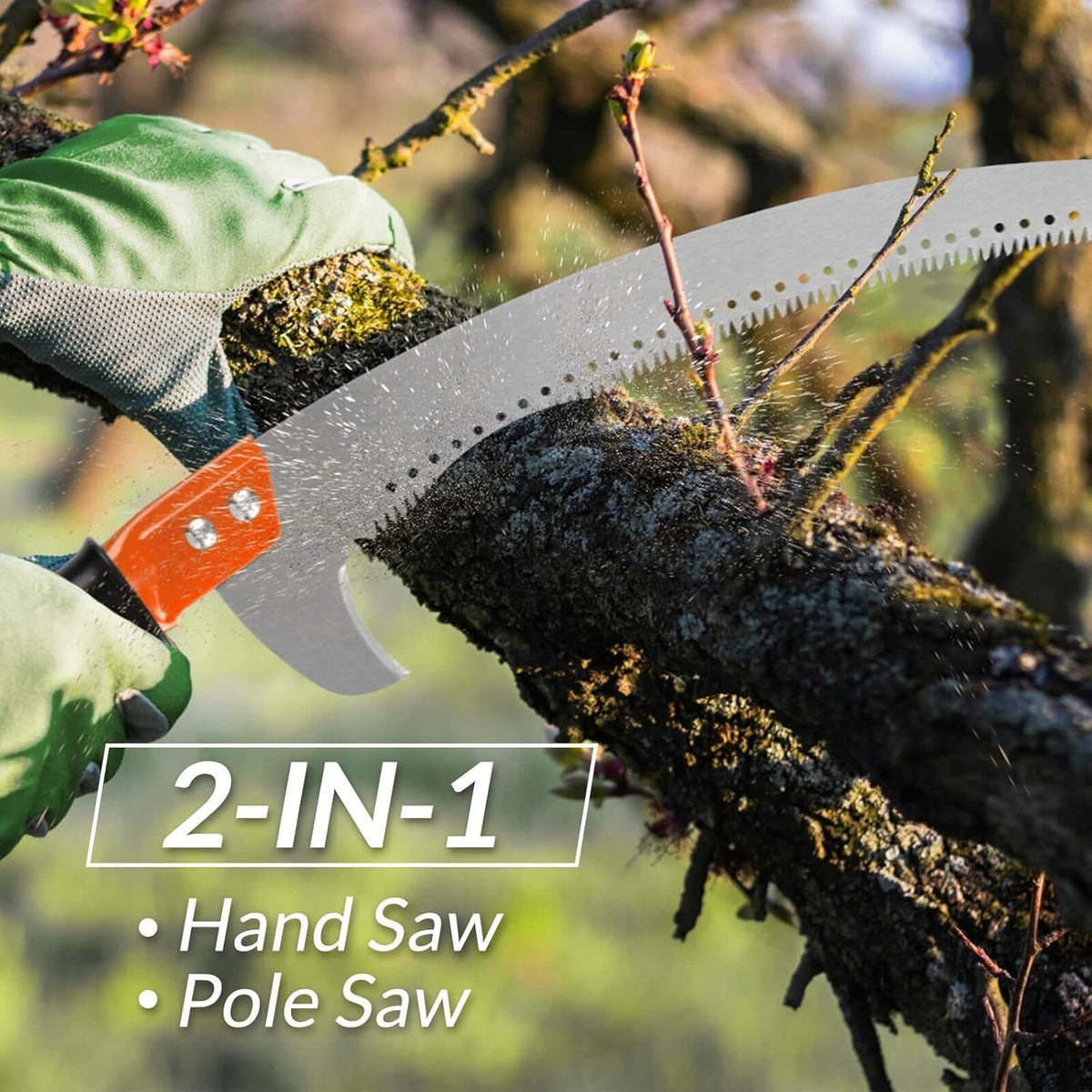 Walensee Pole Saws for Tree Trimming 7.7 FT Lightweight Manual Stainless Steel Extension High Pole Pruning Pole Saw with Blade for Trimmer Branches Pole Cutter and Pruner at Forestry Yard Garden Patio