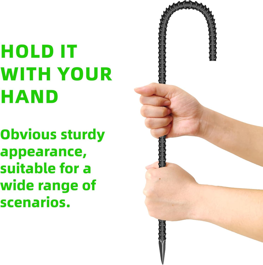 10 Pieces 16-Inch Garden Ground Stakes Galvanized Steel J Shape Hook Rebar Stake - Heavy DutyAnchors for Tents, Position Kits,Fences, and Trampolines