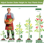 70pcs Garden Stakes Set, 16 Inches Plastic Coated Metal Plant Sticks Stakes Supports, DIY 4ft 5ft 6ft 7ft 8ft Tomato Stakes for Growing Climbing Tomato Vegetables Flowers Pepper, Versatile Ues