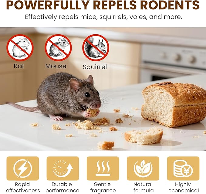 Rodent Repellent Indoor 36 Balls – Natural Peppermint Mouse Repellent, Mice Repellent Deterrent for Indoor & Outdoor Use, Rodent Repellent for Home, Garage, Car & RV