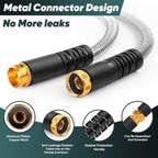 Garden Hose with 10-Function Nozzle, Leak-proof Metal Connector Hose, No Knots, Kink-Free, Lighter, Anti-Pets, Wear-Resistant, 3/4 GHT, Water Hose for Garden, Yard, Outdoor（75 FT）