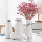 2 Ceramic Vase White Flower Vase for Home Decor Modern 7.9 inch Mini Vase for Table Shelf Home Decor Vase for Fireplace Bedroom Kitchen Living Room Wedding Office Desk Birthday Gifts