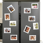 Kingdder 12 Pcs Scalloped Magnetic Picture Frame for Refrigerator 4 x 6 White Reusable Picture Frame Magnets Decorative Photo Holders for Fridge Home School Office Kitchen Locker Decor