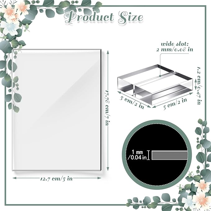 12 Pcs Clear Acrylic Place Cards with 12pcs Acrylic Holder Wedding Table Numbers with Centerpiece Stand Sign and Holder DIY Table Name Cards Plates for Wedding Reception Banquet Decors