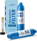 Mist 40043 Replacement for Camco RV Inline Water Filter 40043, 40013, 40041, with Flexible Hose Protector. Reduces Bad Taste, Odors, Chlorine, Lead and Sediment, 2 Pack