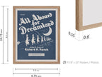Poster Master All Aboard For Dreamland Poster - Retro Children's Lullaby Print - Story Book Art - Bunny Art - Rabbit Art - Aesthetic Art - Kid's Bedroom or Nursery Wall Decor, 8x10 Beige Framed