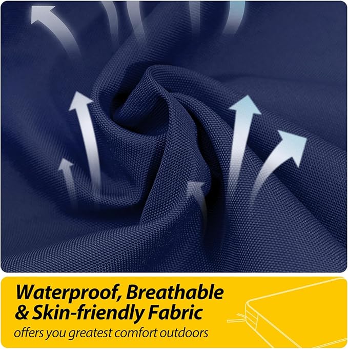 AAAAAcessories Outdoor Seat Cushions for Chairs, Waterproof, Fade-Resistant, 22" x 22" x 3", Patio Furniture Replacement Cushions, Set of 2, Navy Blue