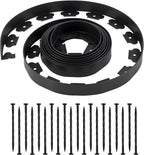 VEVOR Landscape Edging, 20 ft x 2 in Plastic Garden Border Edging with 120 Spikes, No Dig, Flexible Lawn Edgings Roll, UV-Resistant Mini Fence Borders Pathway Edgings for Flower Beds Yard Paver