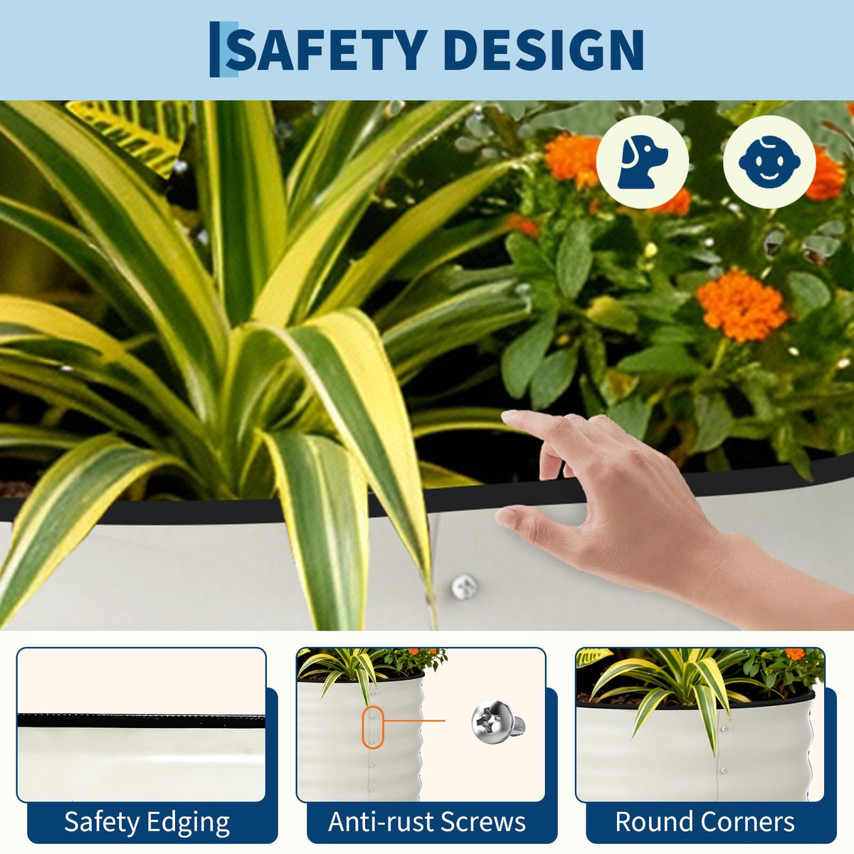 Garvee 2 Pack 8x4x2ft Galvanized Raised Garden Bed, Oval Metal Planter Box