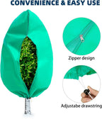 Homimp Plant Covers Freeze Protection, 2 Pack Frost Covers with Zipper Drawstring (71" x 82.7") Plant Protection Cover Bags for Outdoor Winter Frost Cold Weather Shrubs Trees Jacket Covers(Green)