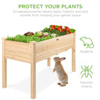 Best Choice Products 48 x 24 x 30 Inches Raised Garden Bed, Elevated Wood Planter Box Stand for Backyard, Patio, Balcony with Bed Liner, 200 Pound Capacity - Natural