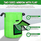 SCENGCLOS 10 Gallon Potato Grow Bags, 6 Pack, Two-Sided Transparent Flap, Breathable Non-Woven Fabric, Large Capacity, Durable Handle, Ideal for Indoor/Outdoor Use